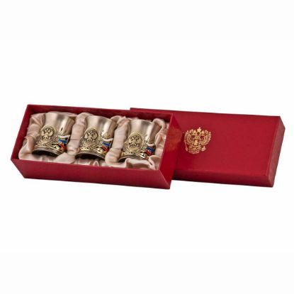 Изображение Набор из 3 стопок ВИВАТ, РОССИЯ! (21*9*5см)